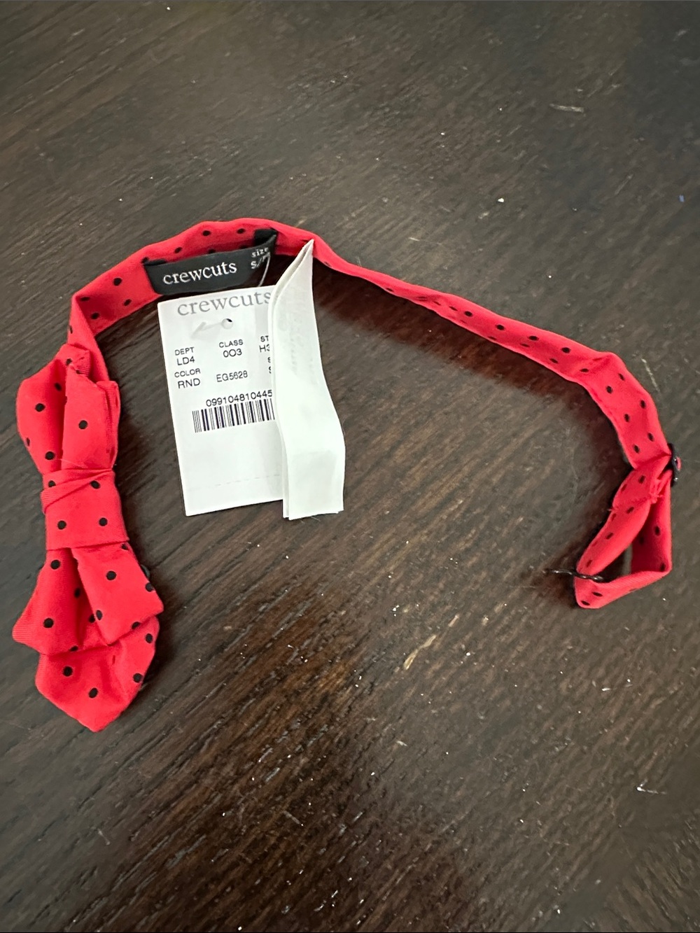 Crewcuts red and black polka dot bowtie